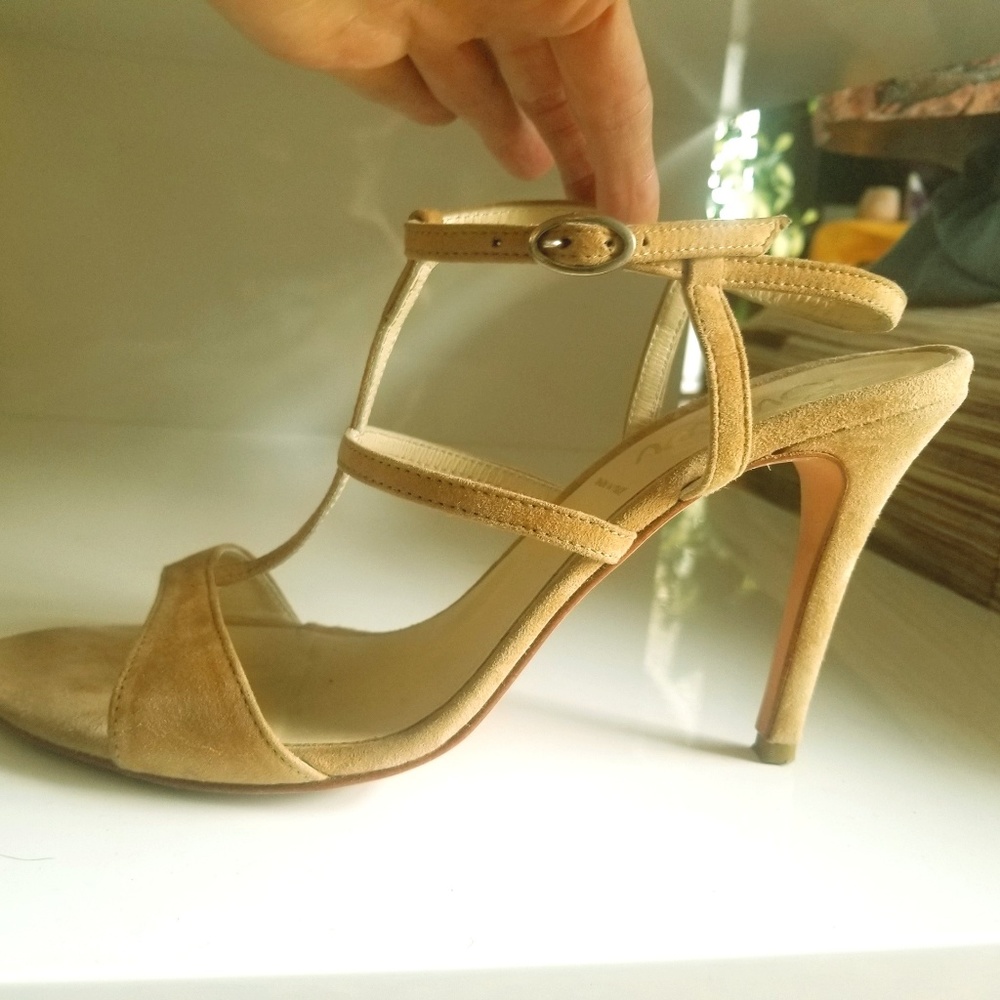Butter suede heeled sandals